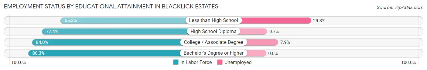 Employment Status by Educational Attainment in Blacklick Estates