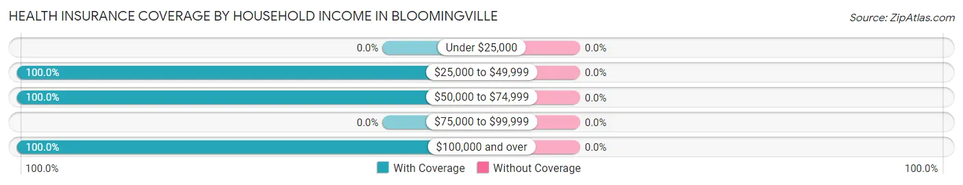 Health Insurance Coverage by Household Income in Bloomingville