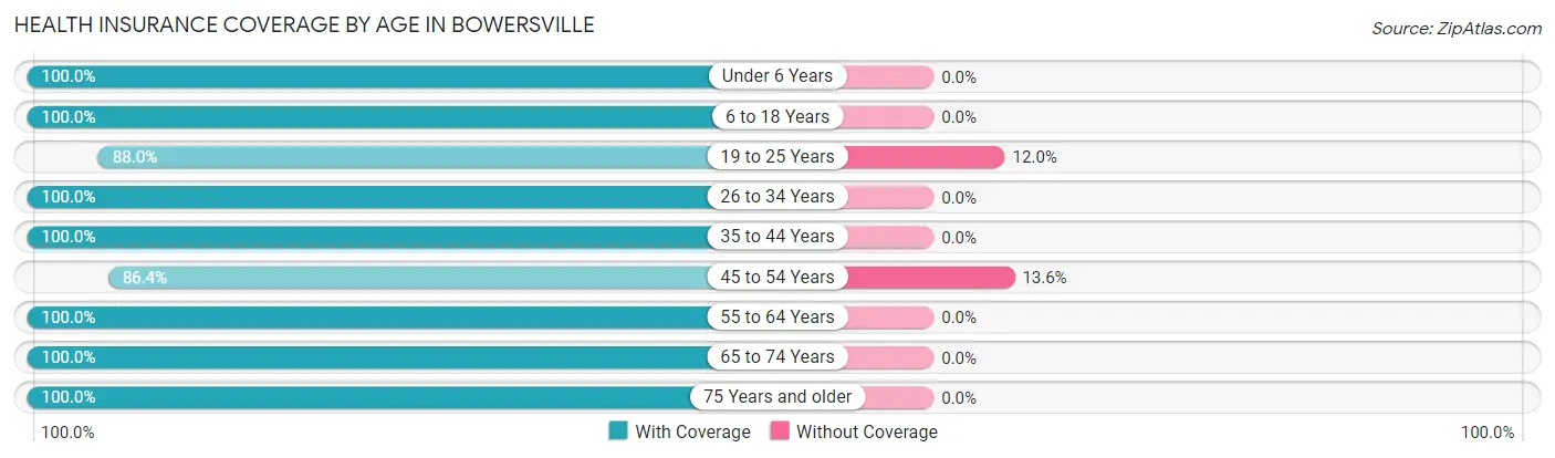 Health Insurance Coverage by Age in Bowersville