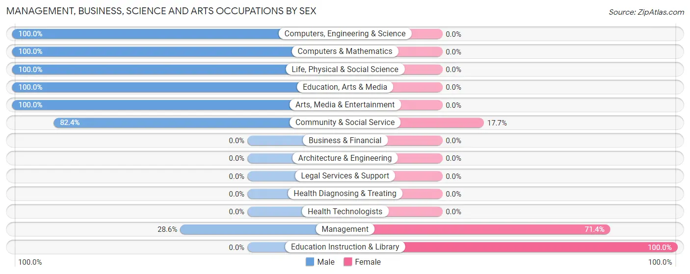 Management, Business, Science and Arts Occupations by Sex in Bowersville