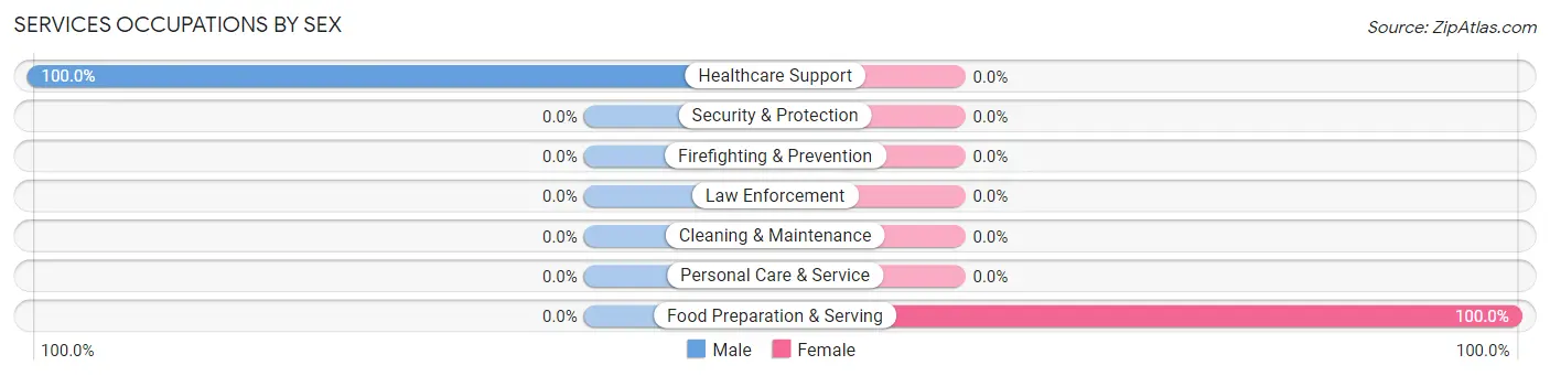 Services Occupations by Sex in Brunersburg