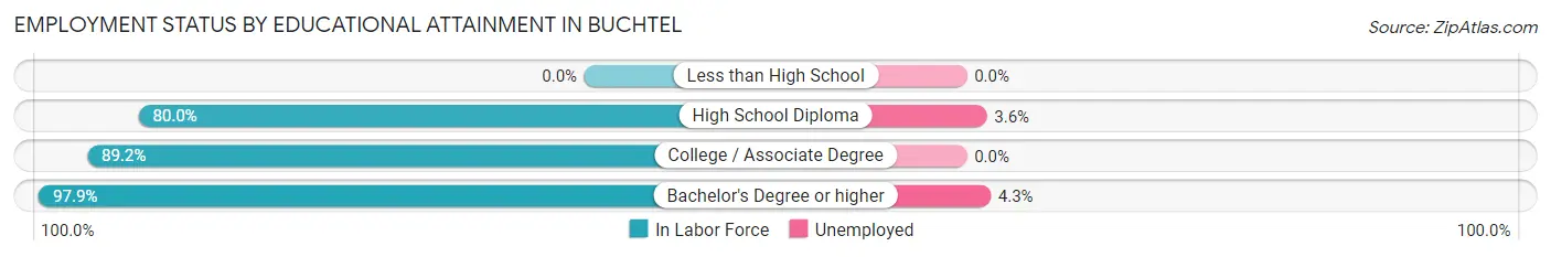 Employment Status by Educational Attainment in Buchtel