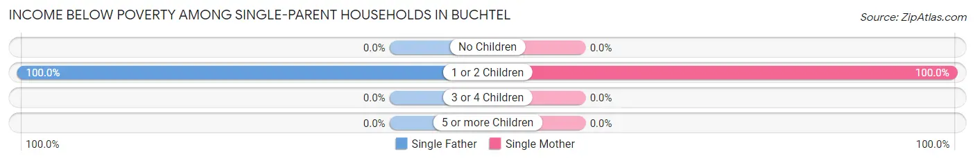 Income Below Poverty Among Single-Parent Households in Buchtel