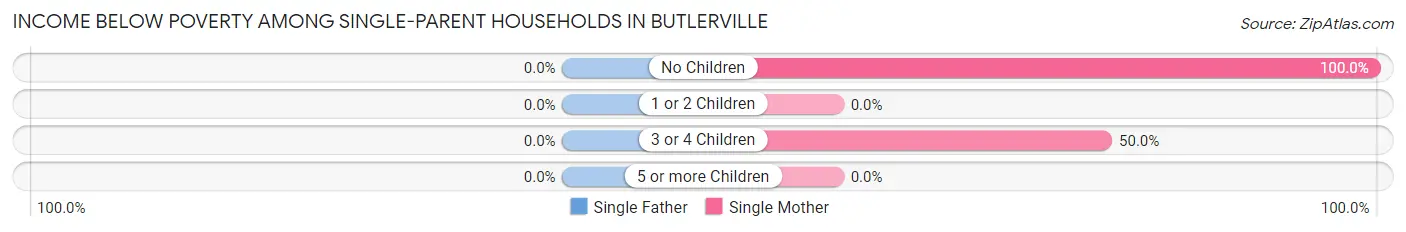Income Below Poverty Among Single-Parent Households in Butlerville