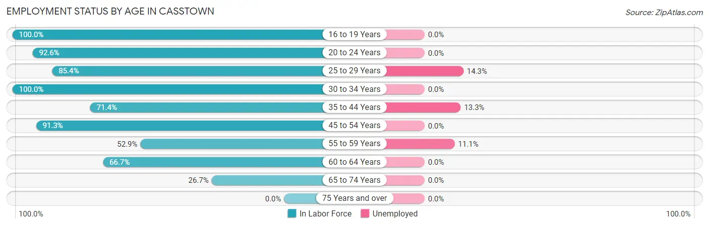 Employment Status by Age in Casstown