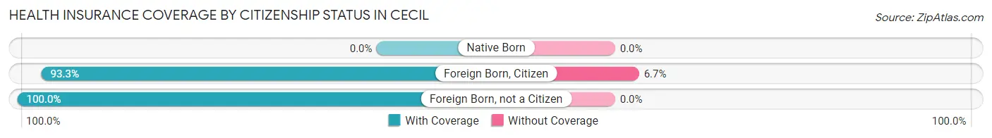 Health Insurance Coverage by Citizenship Status in Cecil