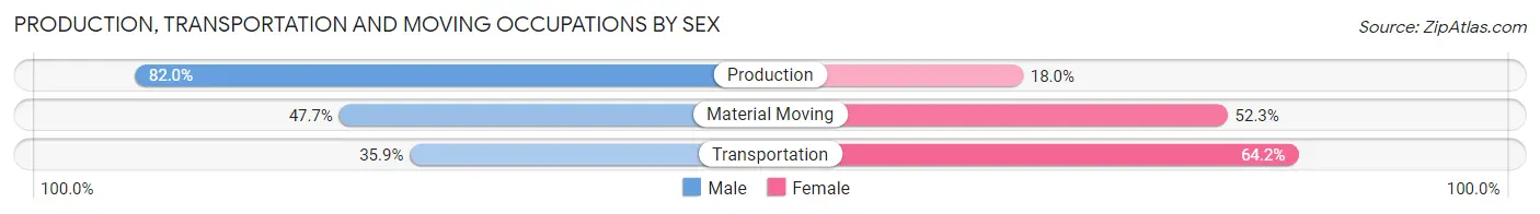 Production, Transportation and Moving Occupations by Sex in Centerburg