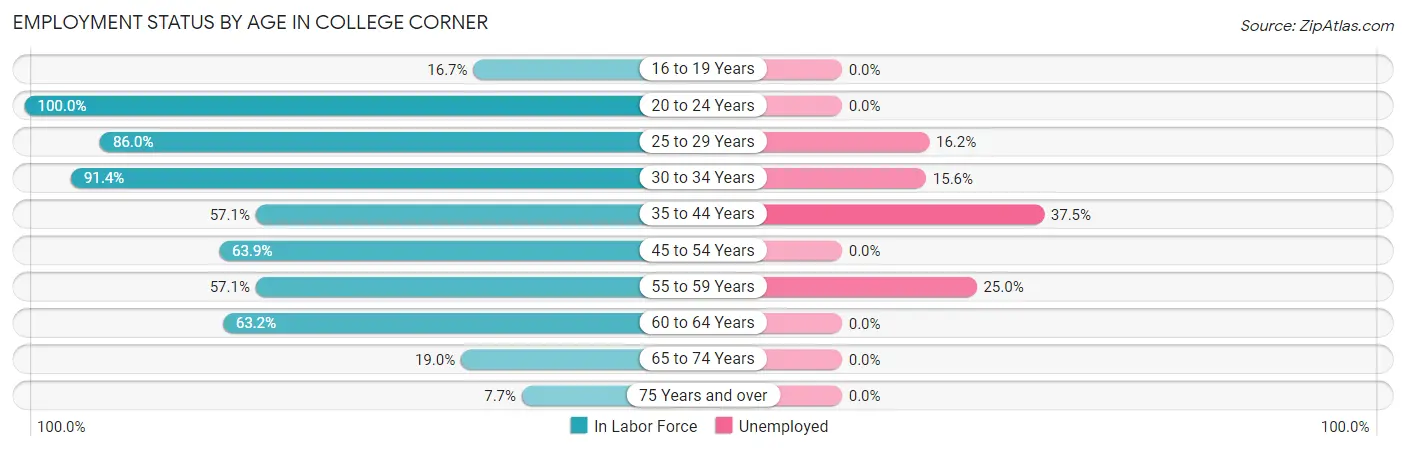 Employment Status by Age in College Corner