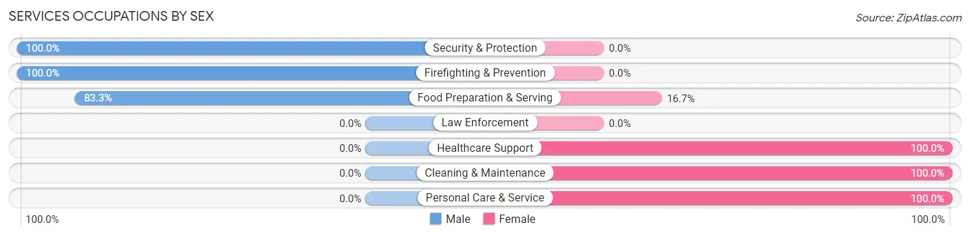 Services Occupations by Sex in College Corner