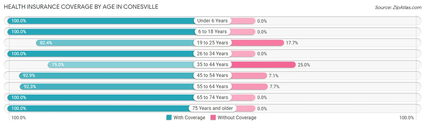 Health Insurance Coverage by Age in Conesville