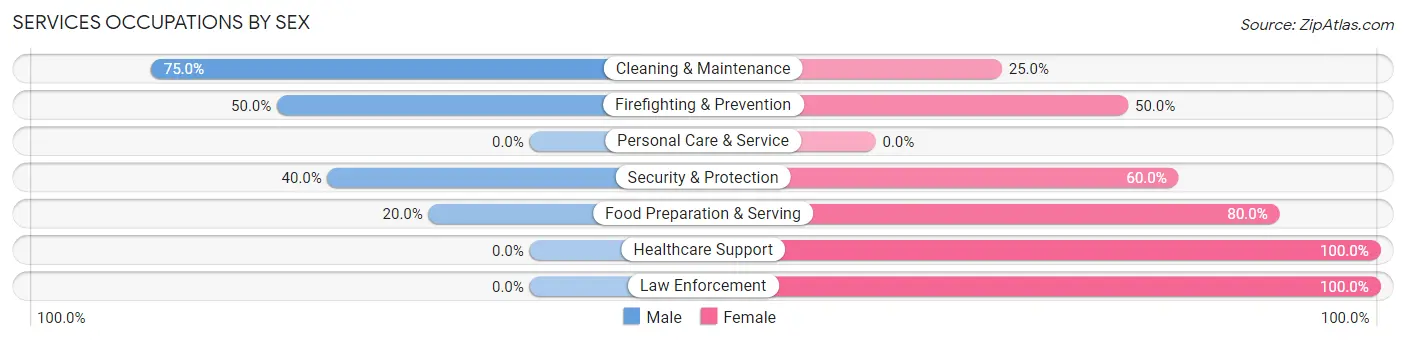 Services Occupations by Sex in Conesville