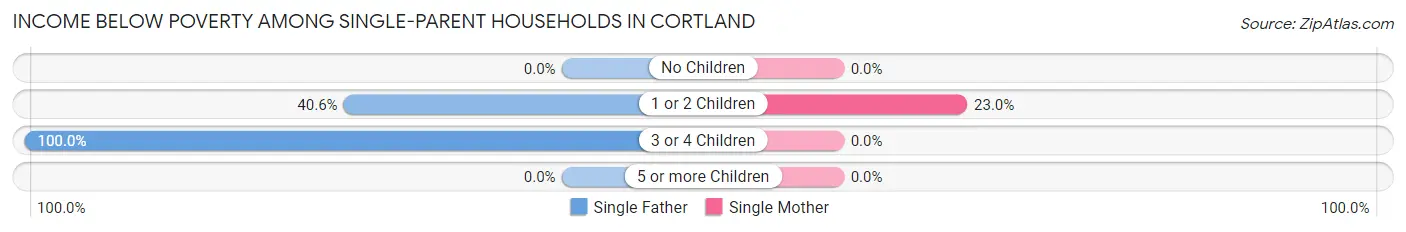Income Below Poverty Among Single-Parent Households in Cortland
