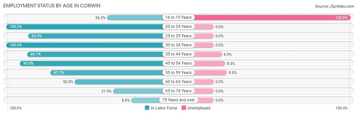 Employment Status by Age in Corwin