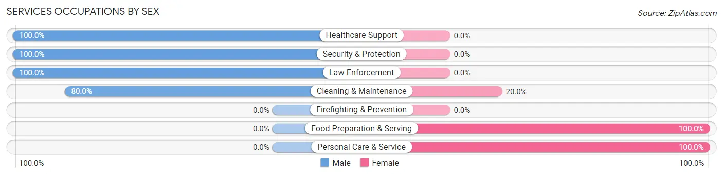 Services Occupations by Sex in Corwin