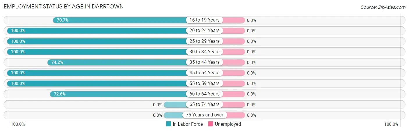 Employment Status by Age in Darrtown
