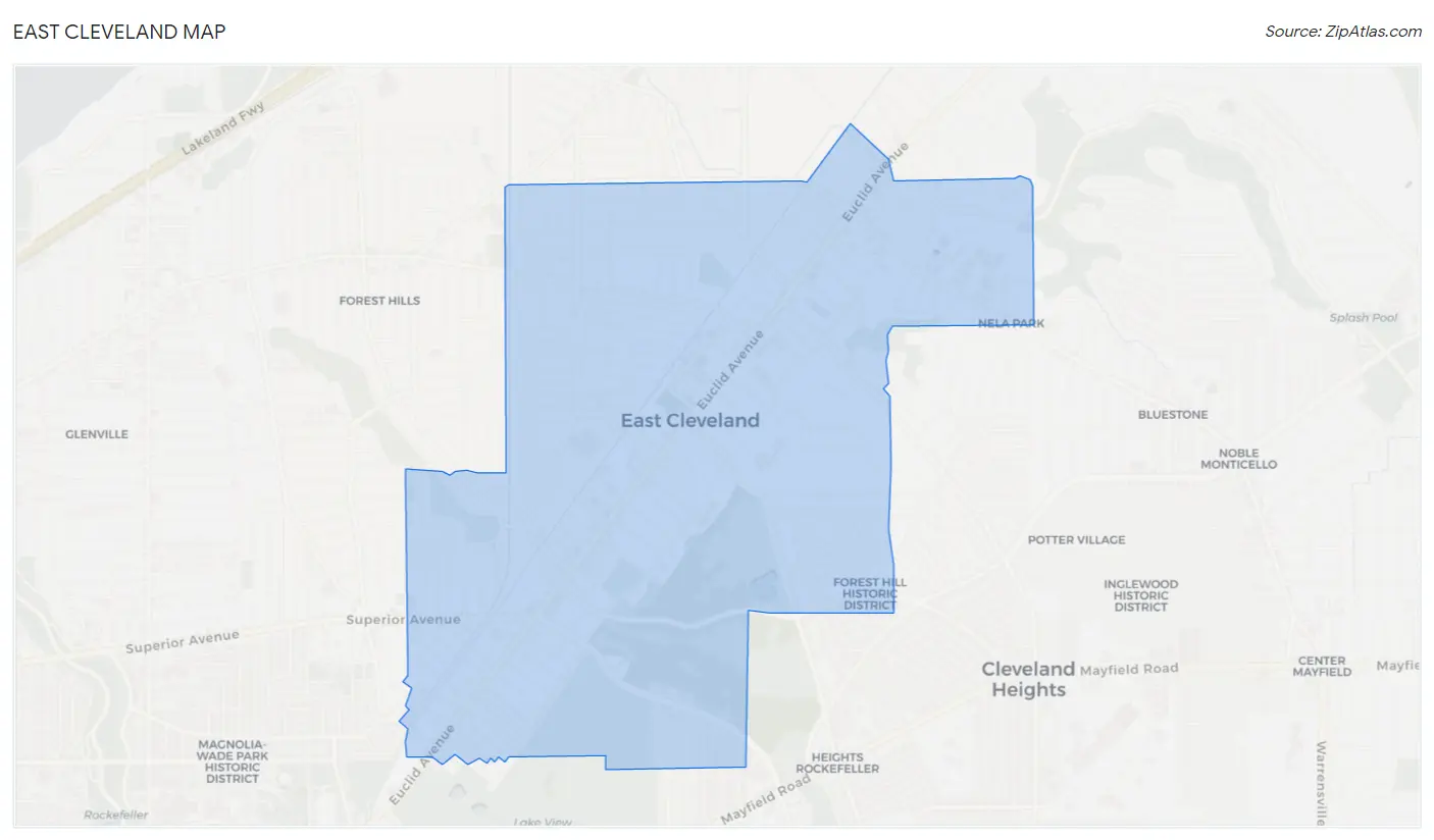 East Cleveland Map
