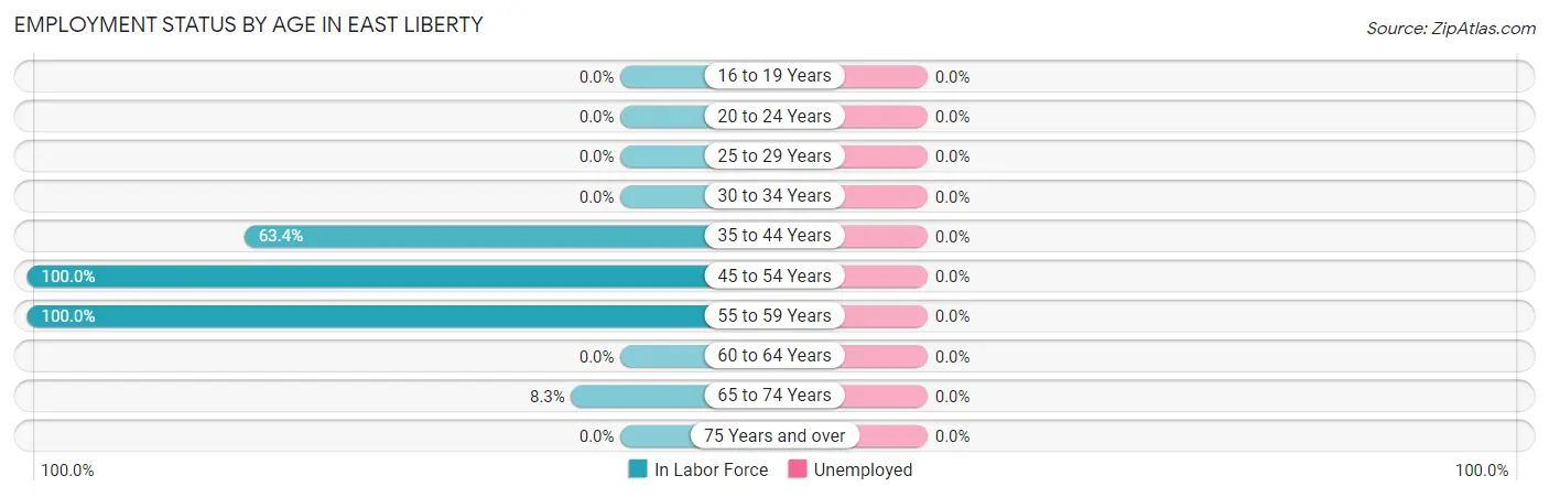 Employment Status by Age in East Liberty