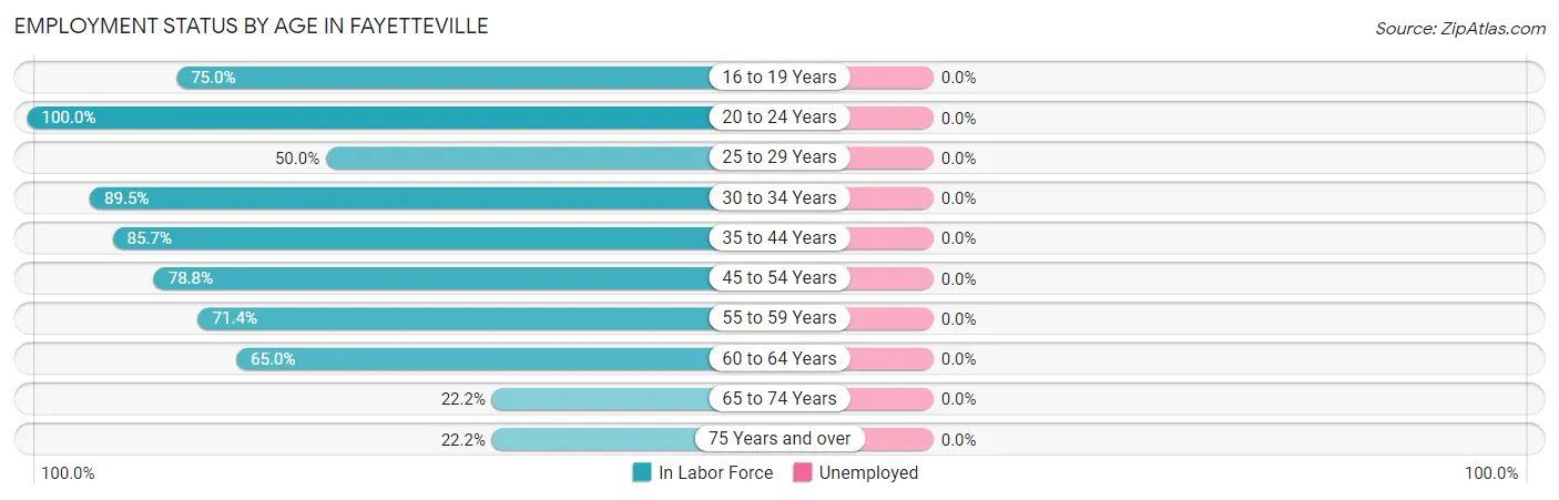 Employment Status by Age in Fayetteville