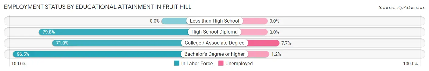 Employment Status by Educational Attainment in Fruit Hill