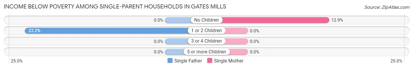 Income Below Poverty Among Single-Parent Households in Gates Mills