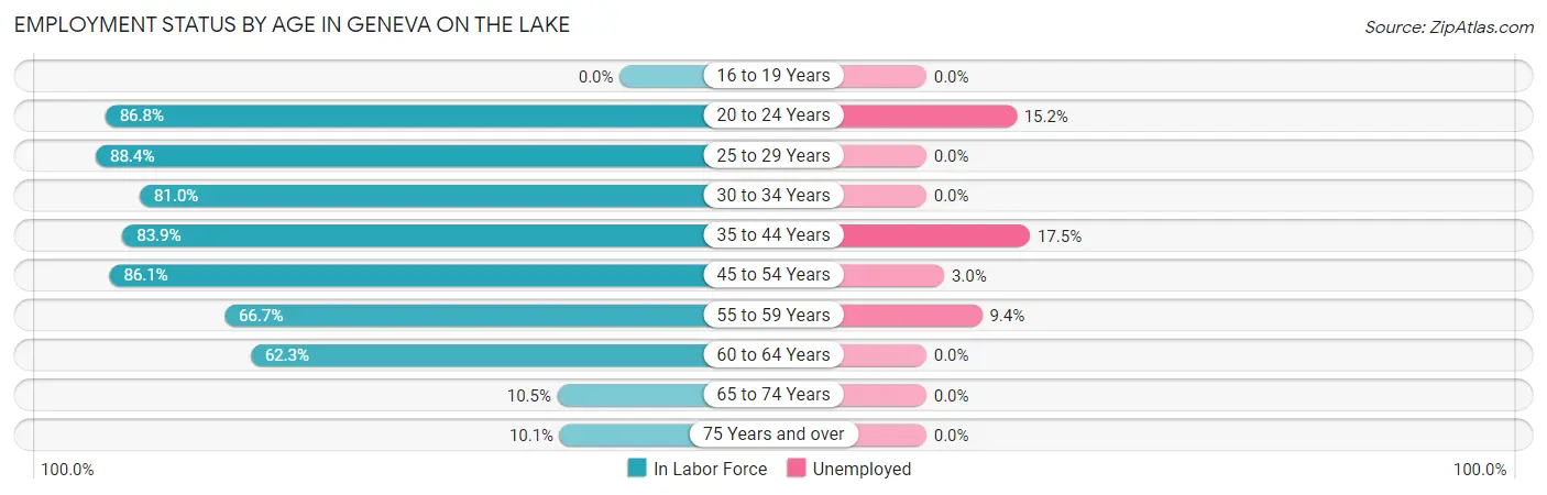 Employment Status by Age in Geneva on the Lake