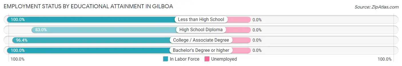 Employment Status by Educational Attainment in Gilboa