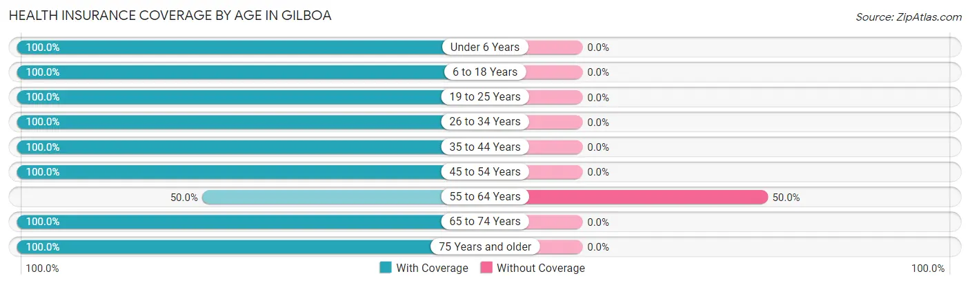 Health Insurance Coverage by Age in Gilboa