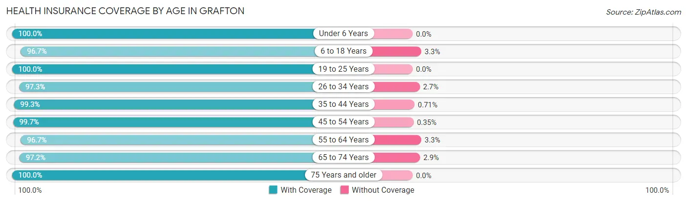 Health Insurance Coverage by Age in Grafton