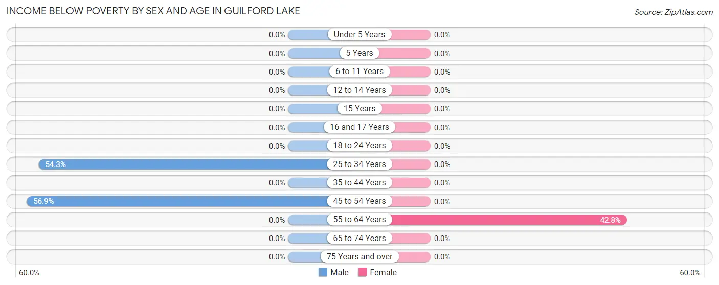 Income Below Poverty by Sex and Age in Guilford Lake