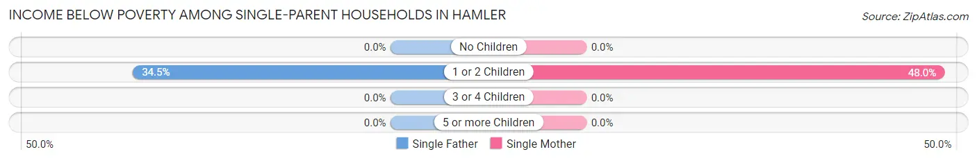 Income Below Poverty Among Single-Parent Households in Hamler