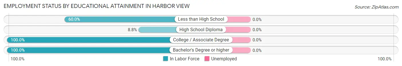 Employment Status by Educational Attainment in Harbor View