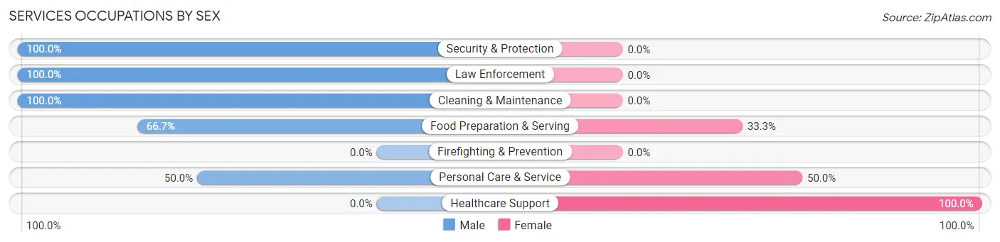 Services Occupations by Sex in Hartford Croton