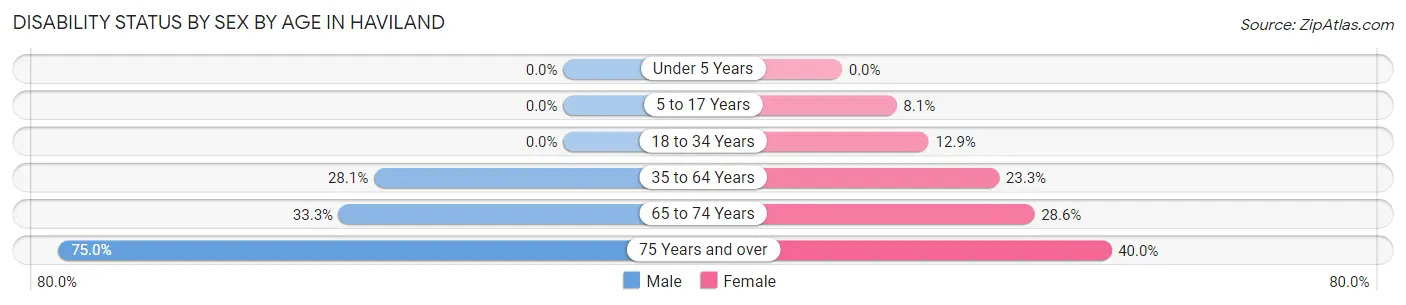 Disability Status by Sex by Age in Haviland