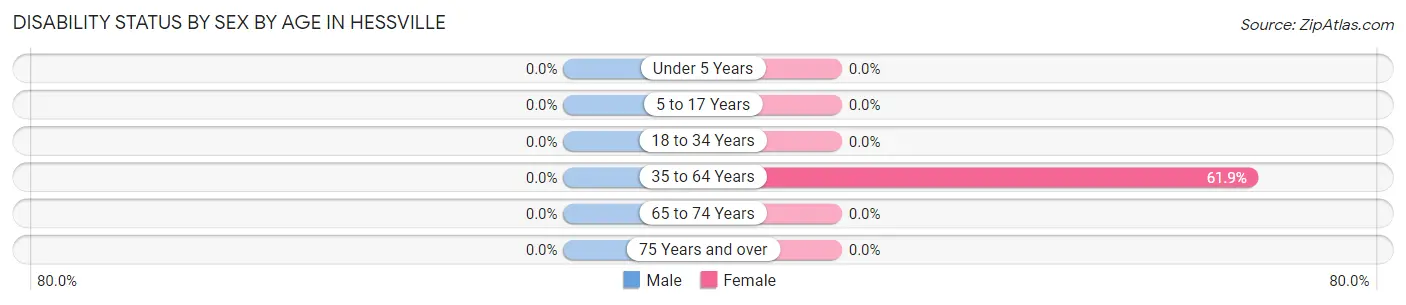 Disability Status by Sex by Age in Hessville