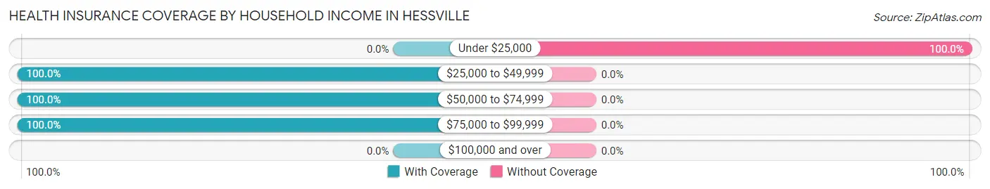 Health Insurance Coverage by Household Income in Hessville