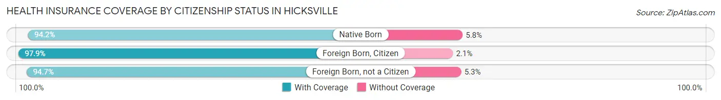 Health Insurance Coverage by Citizenship Status in Hicksville