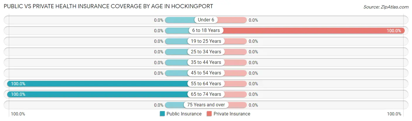 Public vs Private Health Insurance Coverage by Age in Hockingport