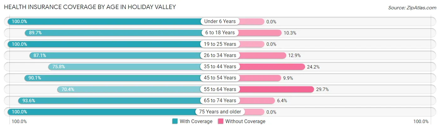 Health Insurance Coverage by Age in Holiday Valley