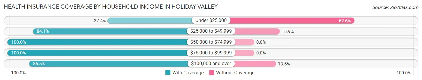 Health Insurance Coverage by Household Income in Holiday Valley