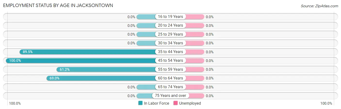 Employment Status by Age in Jacksontown