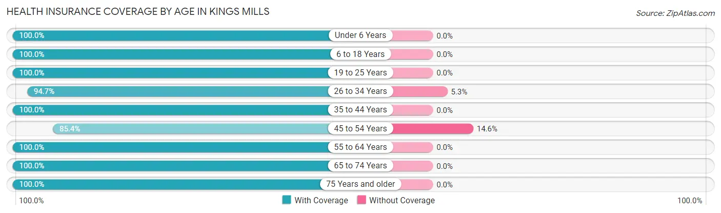 Health Insurance Coverage by Age in Kings Mills
