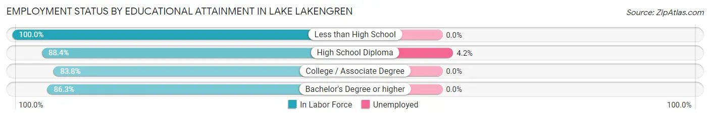 Employment Status by Educational Attainment in Lake Lakengren