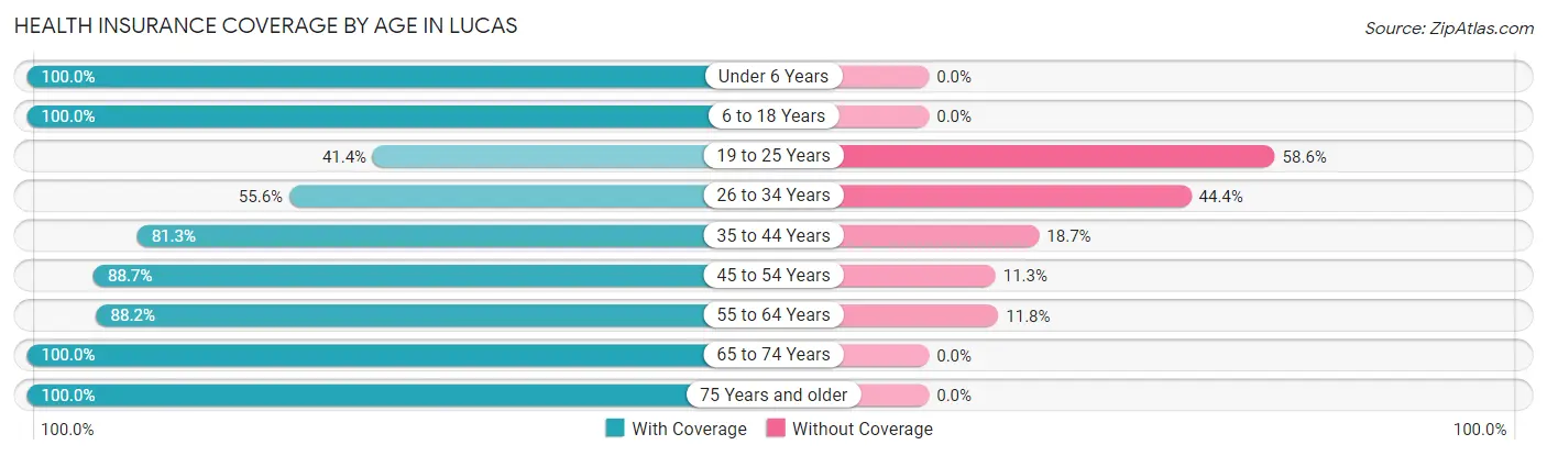 Health Insurance Coverage by Age in Lucas