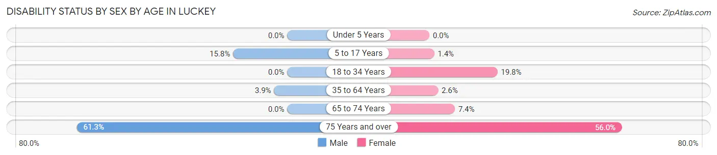Disability Status by Sex by Age in Luckey