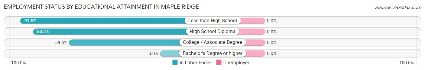 Employment Status by Educational Attainment in Maple Ridge