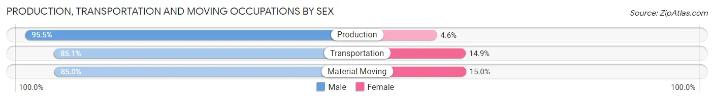 Production, Transportation and Moving Occupations by Sex in Martins Ferry