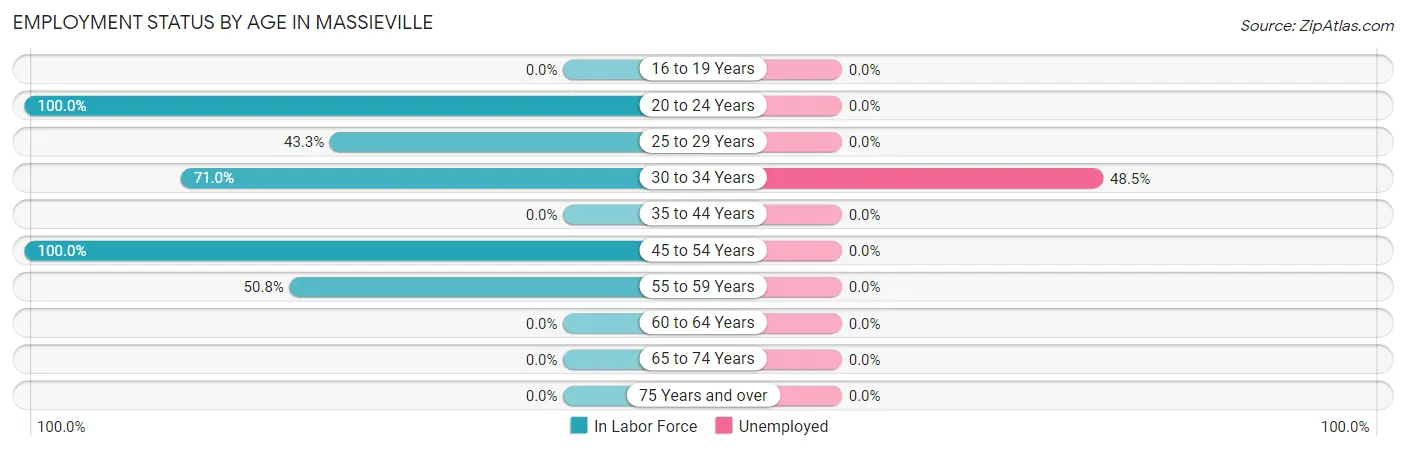 Employment Status by Age in Massieville