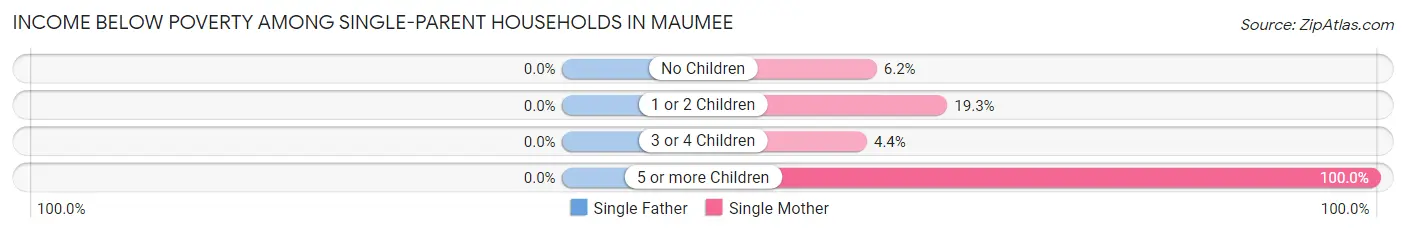 Income Below Poverty Among Single-Parent Households in Maumee