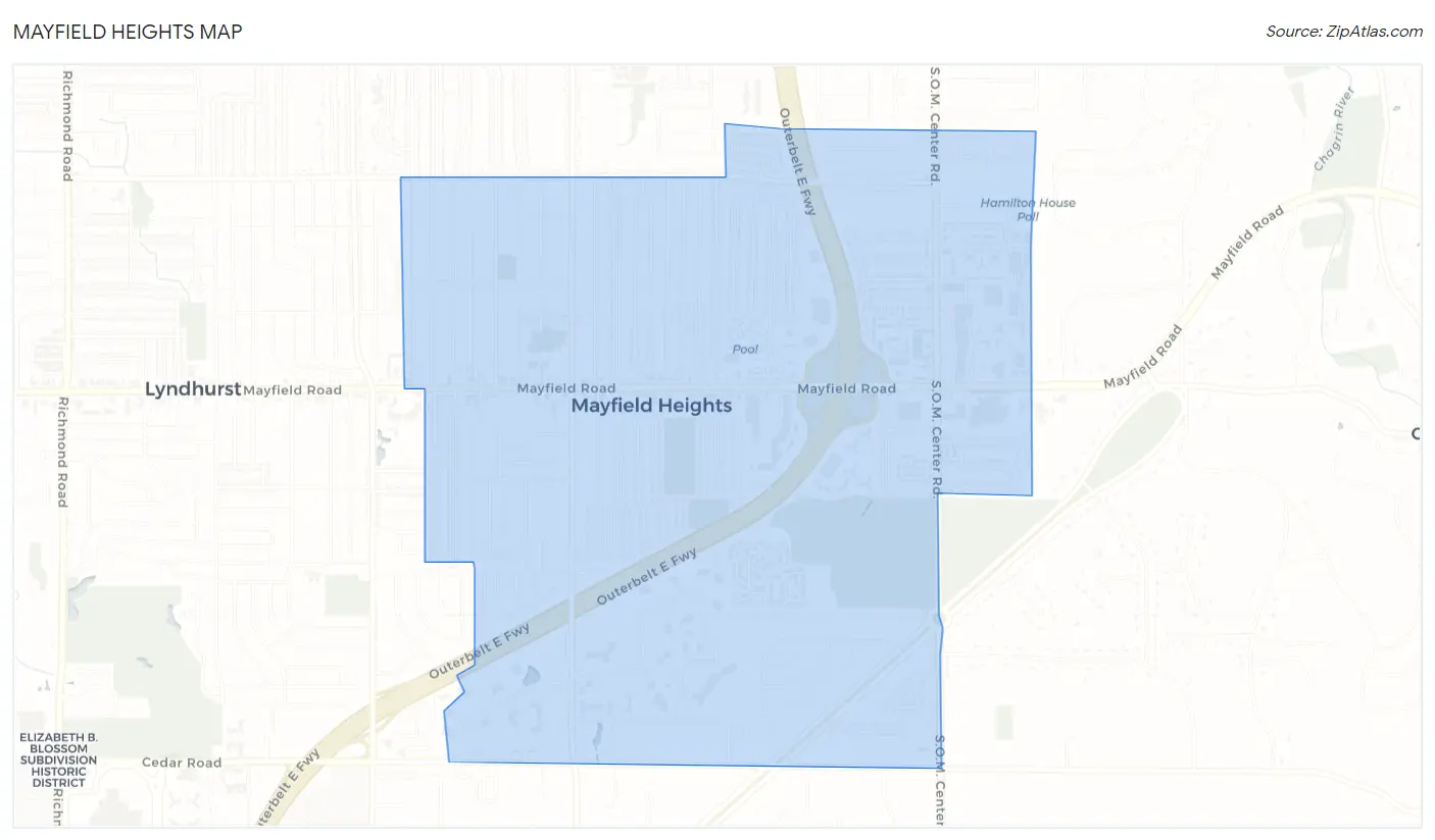 Mayfield Heights Map