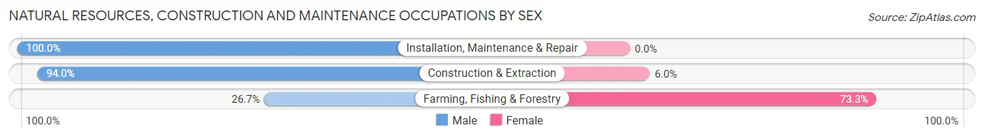 Natural Resources, Construction and Maintenance Occupations by Sex in Mayfield Heights